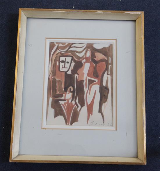 § Francisco Bores (1898-1972) Figure study 8.5 x 6.5in.